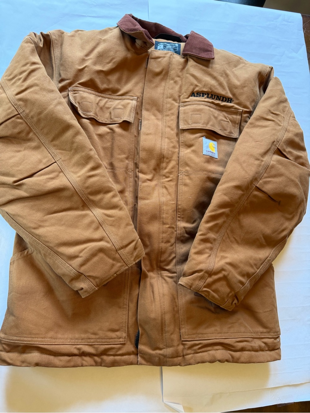 Carhartt C003 Loose Fit Firm Duck Insulated Traditional Coat Small Asplundh